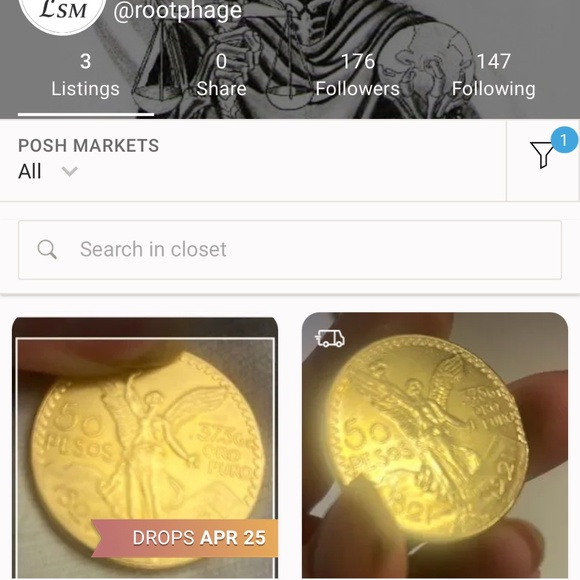 1821 to 1921 stamped gold 50 Pesos coin in mint condition. - Picture 2 of 5